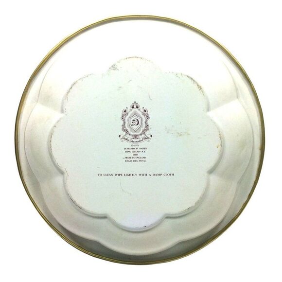 Daher England Serving Fruit Bowl Decorated Ware Tin Floral Gold Vintage 1971 - Picture 9 of 9